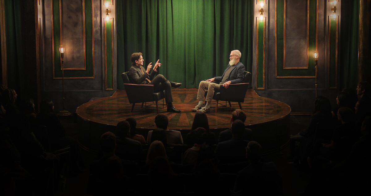 David Letterman interviewing John Mulaney on My Next Guest Needs No Introduction